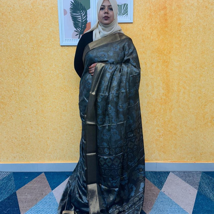 SEMI CHANDERI SAREE  FT 2257
