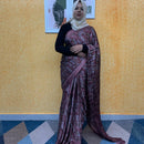 BLACK CHIFFON SAREE FT 2268
