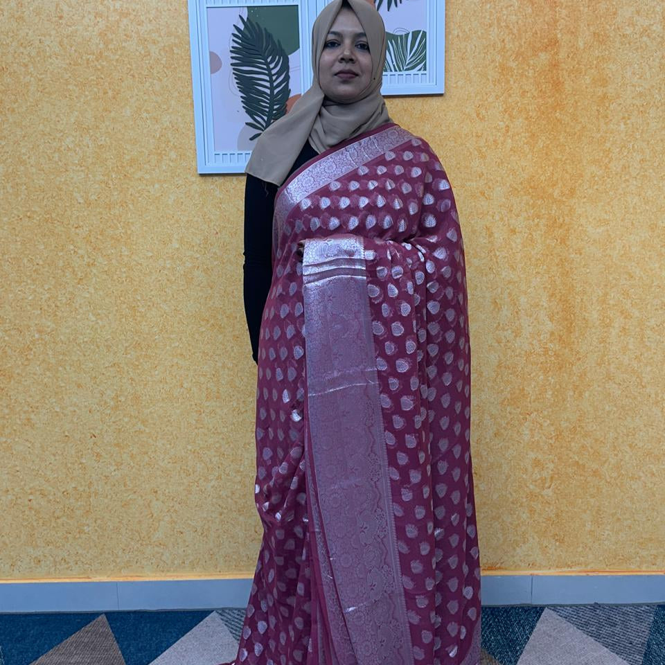 GEORGETTE BANARASI SAREE FT 2278