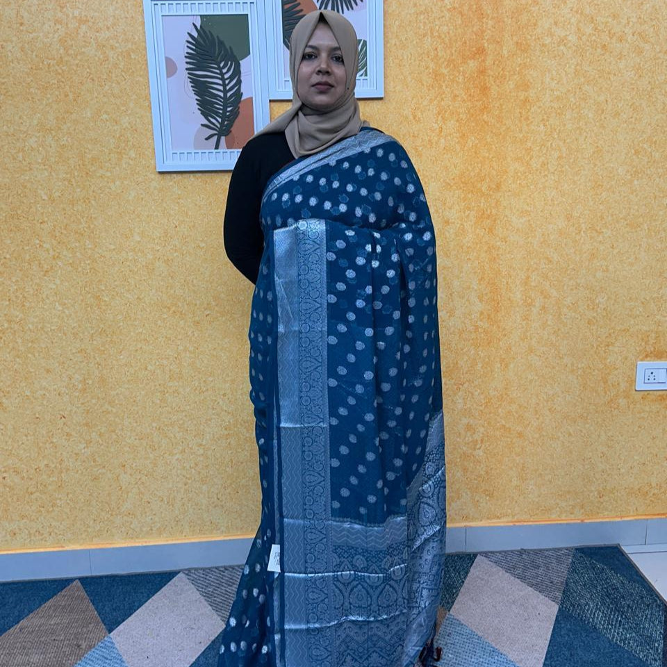 GEORGETTE BANARASI SAREE FT 2281