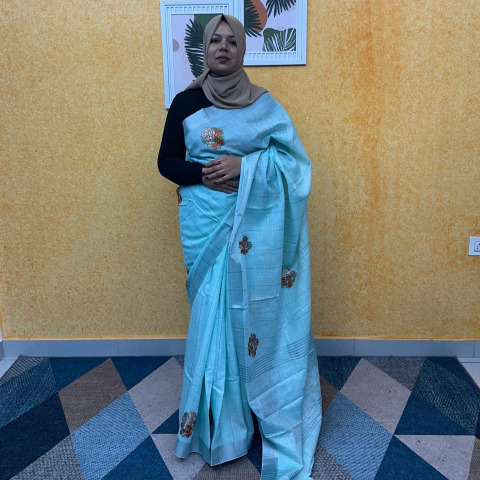 LINEN COTTON SAREE FT 2291