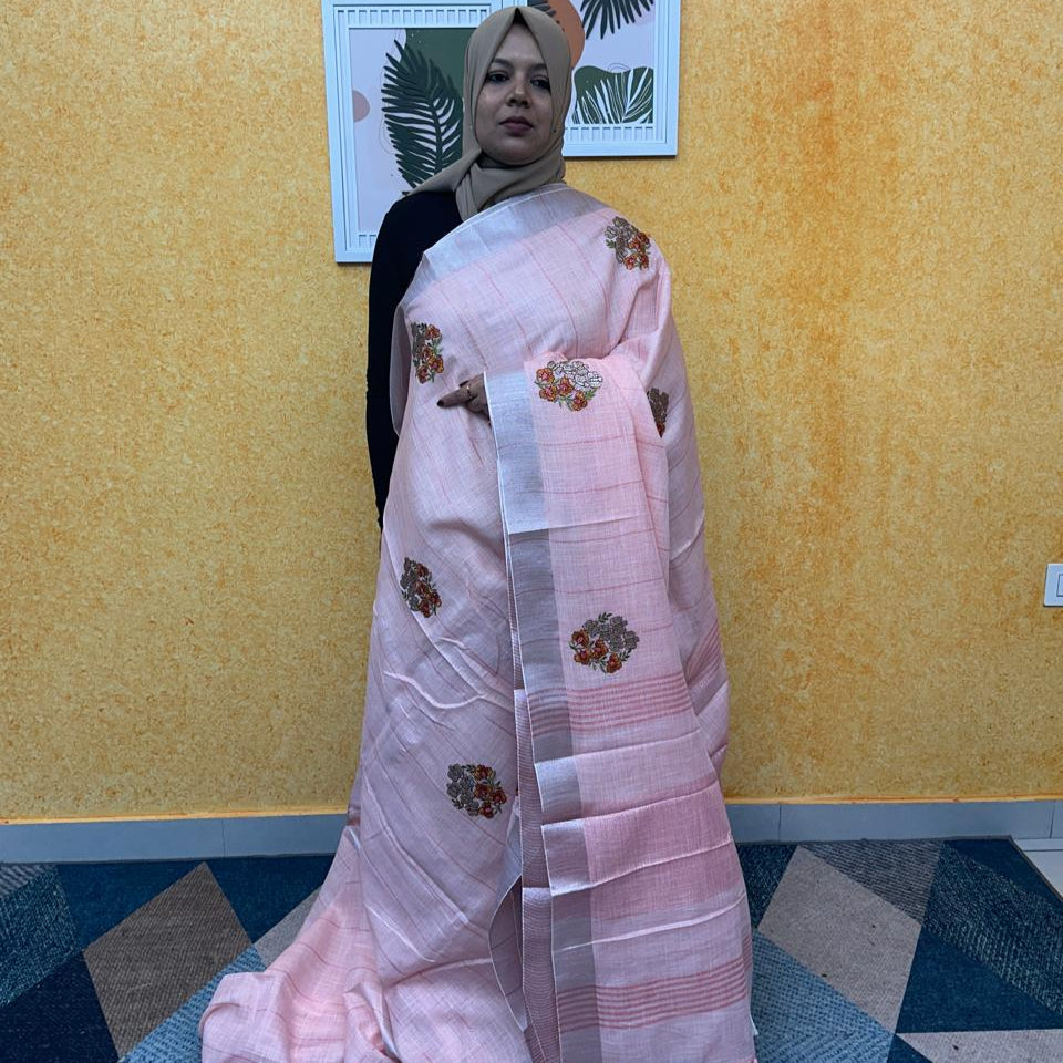 LINEN COTTON SAREE FT 2291