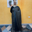 BLACK CHIFFON SAREE FT 2300