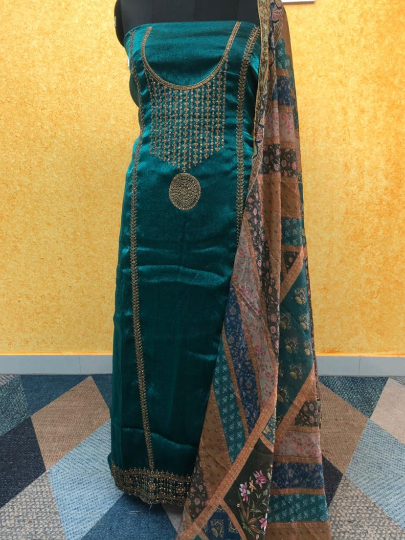 VELVET ORGANZA SALWAR SUIT  FT 2314