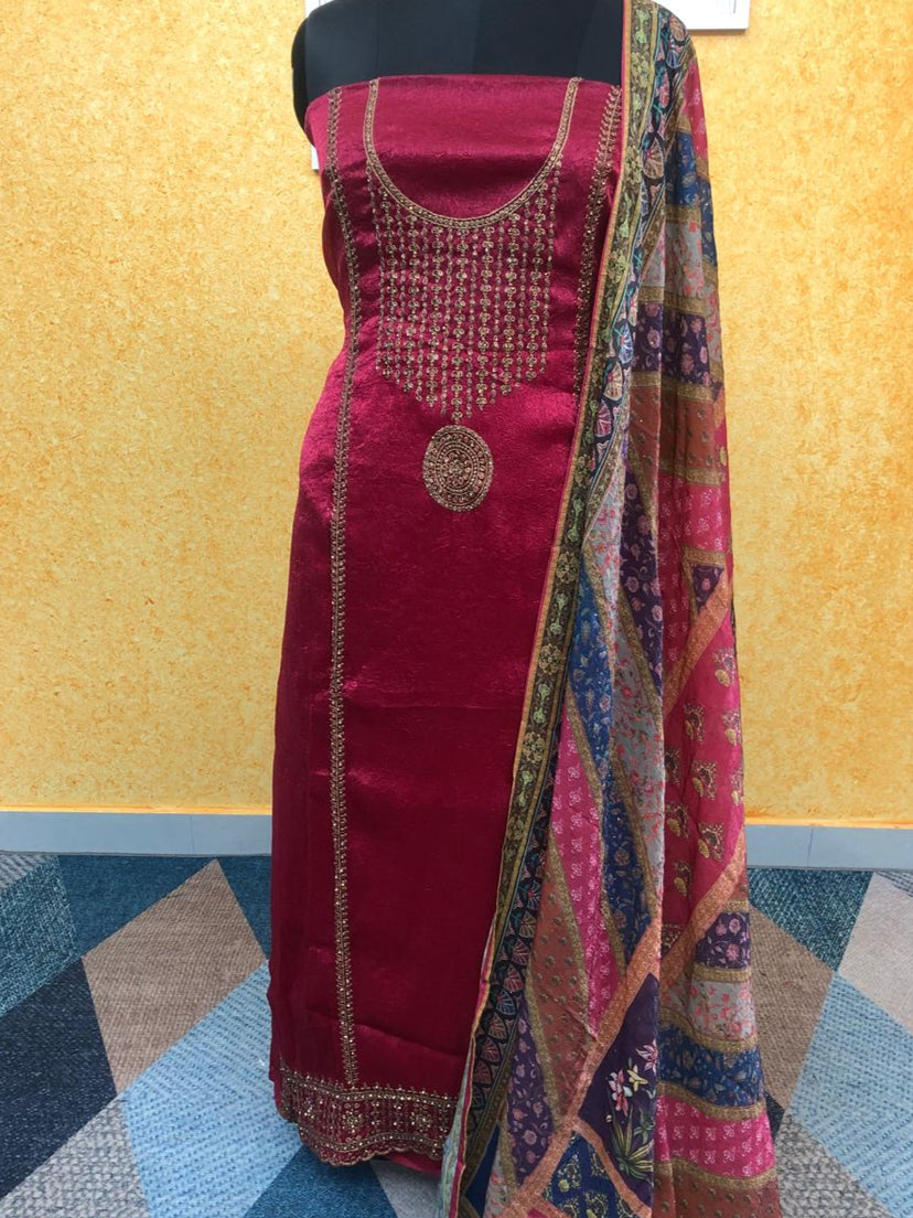 VELVET ORGANZA SALWAR SUIT  FT 2314
