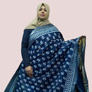 LINEN SAREE DENIM BLUE FT 1049