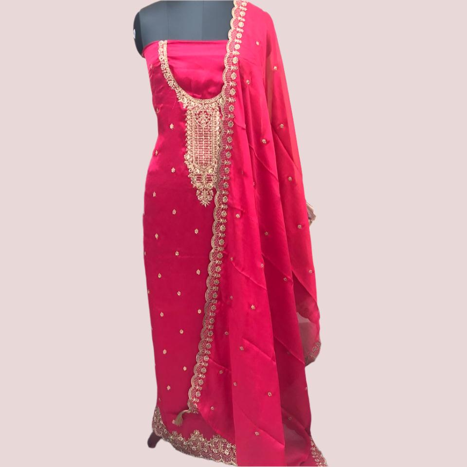 GEORGETTE-SATIN SALWAR SUIT FT 2034