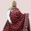 LINEN SAREE RED FT 10450