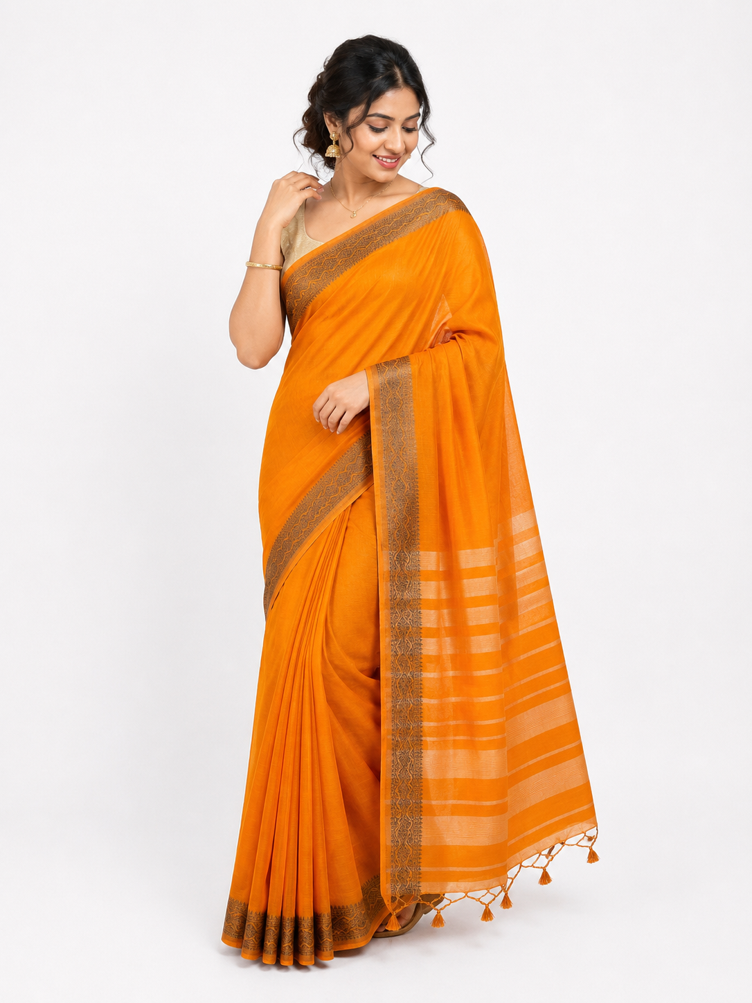 SEMI JUTE SAREE FT 3093