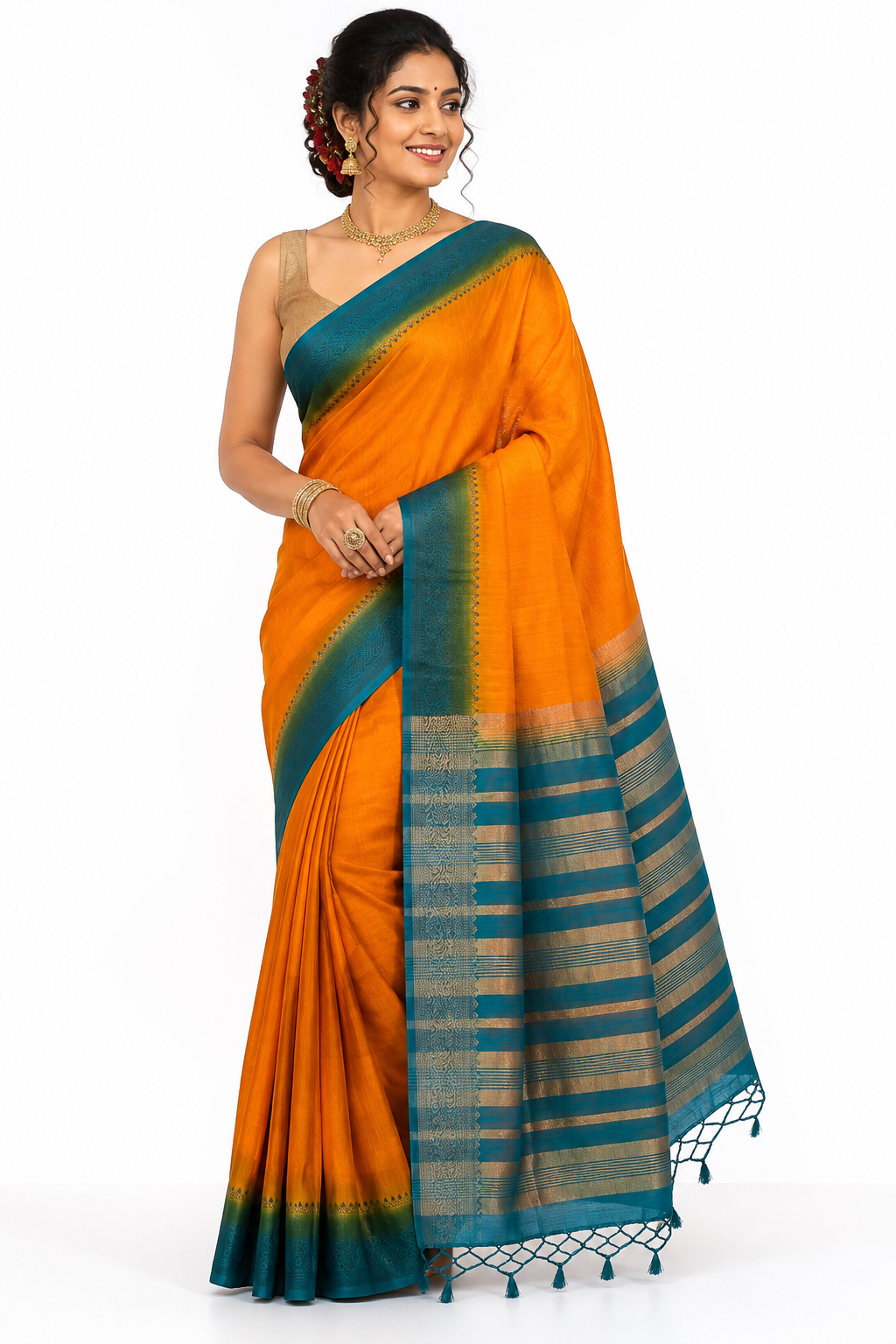 SEMI JUTE SAREE FT 3093